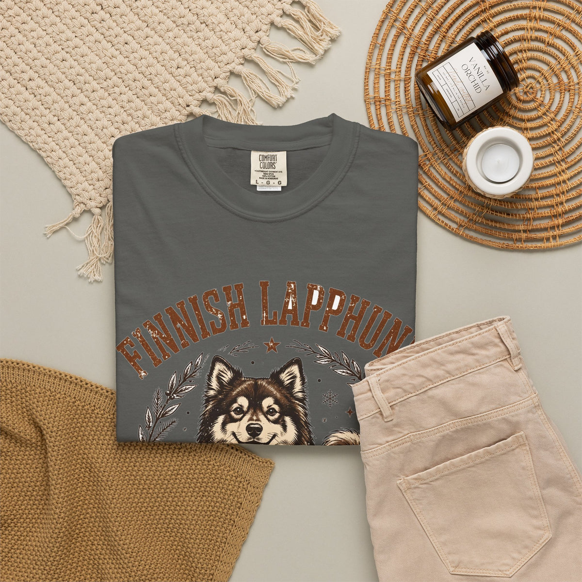'Arctic Floof' Finnish Lapphund T-Shirt — alternate view