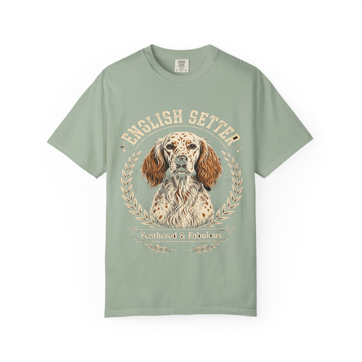 'Feathered & Fabulous' English Setter T-Shirt — alternate view