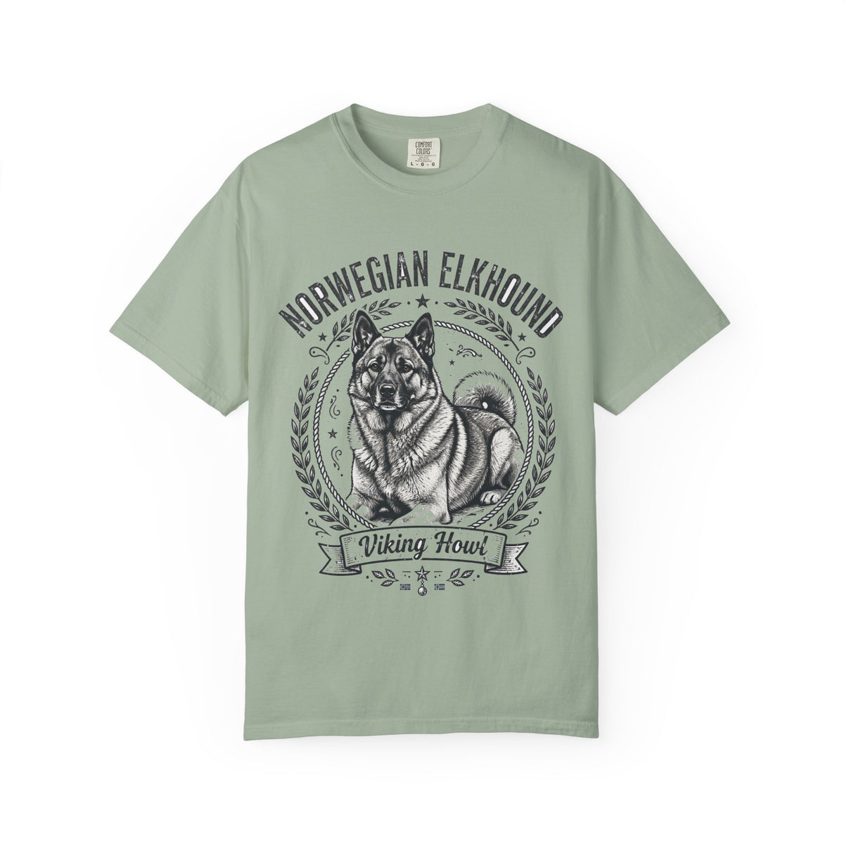 'Viking Howl' Norwegian Elkhound T-Shirt — alternate view