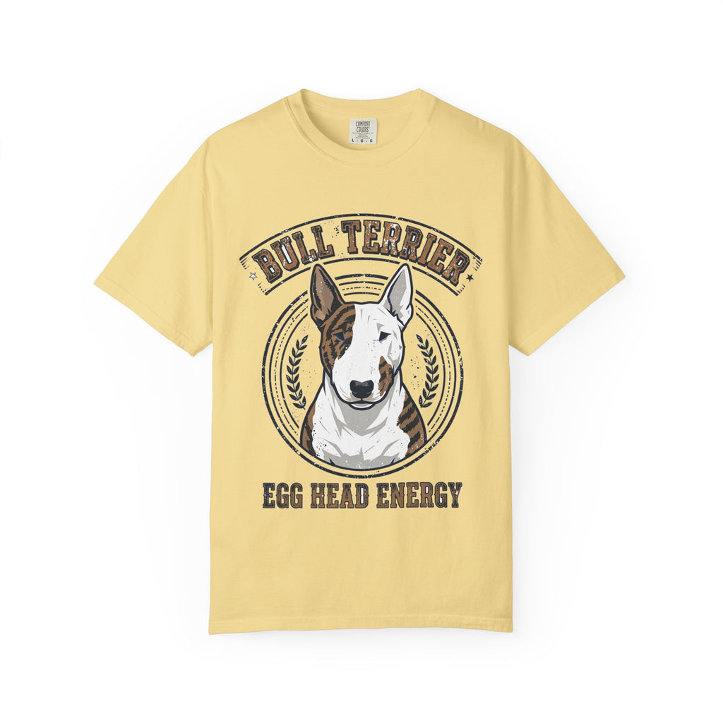 'Egg Head Energy' Bull Terrier T-Shirt — alternate view