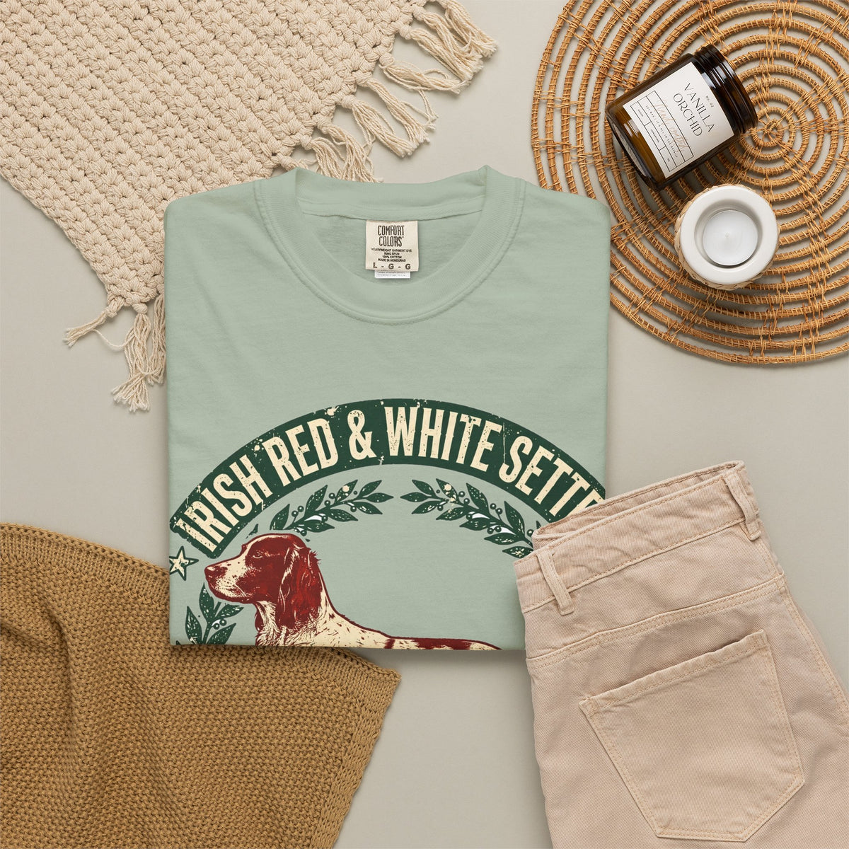 'Red White Fetch' Irish Red and White Setter T-Shirt — alternate view