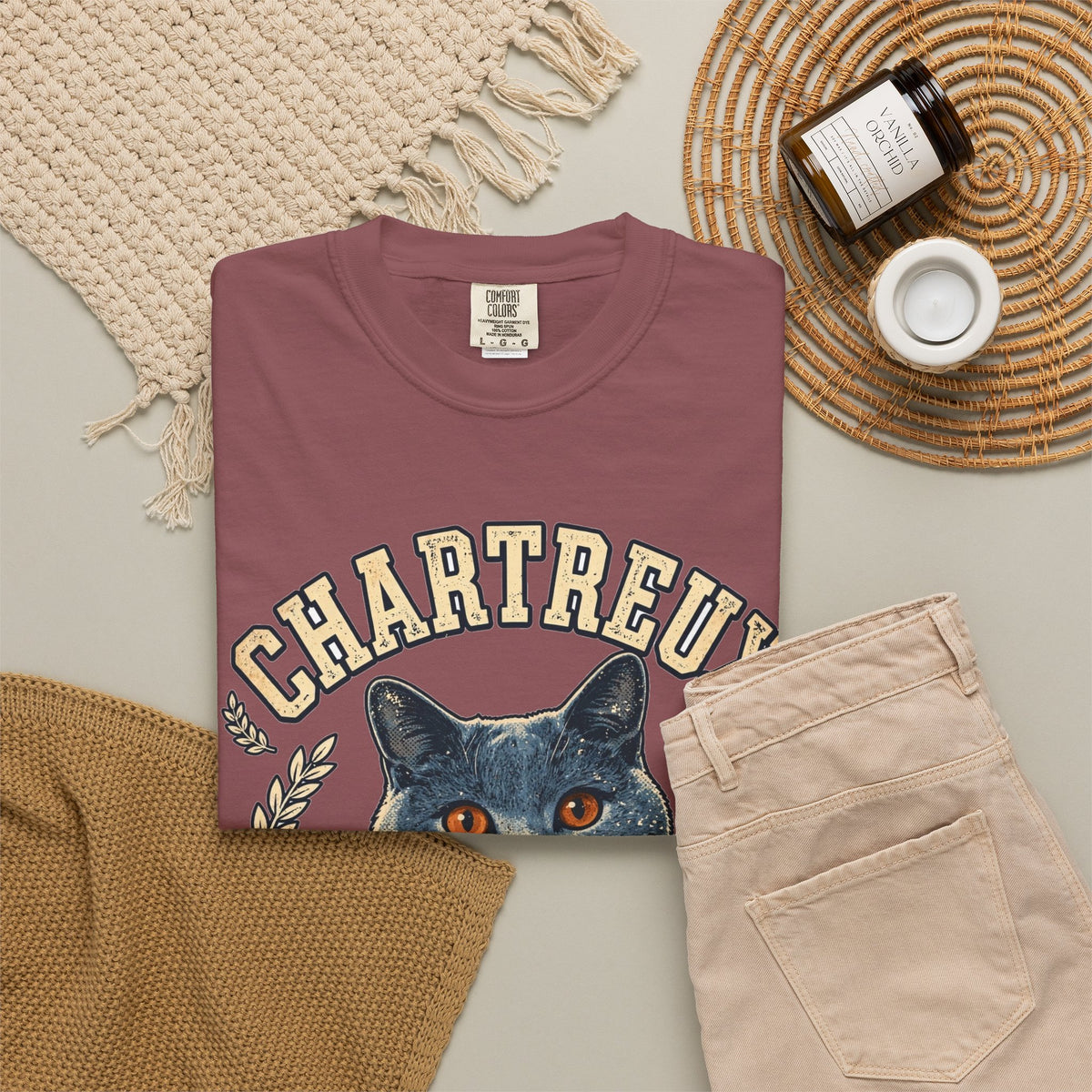 'Blue Velvet' Chartreux Cat T-Shirt — alternate view
