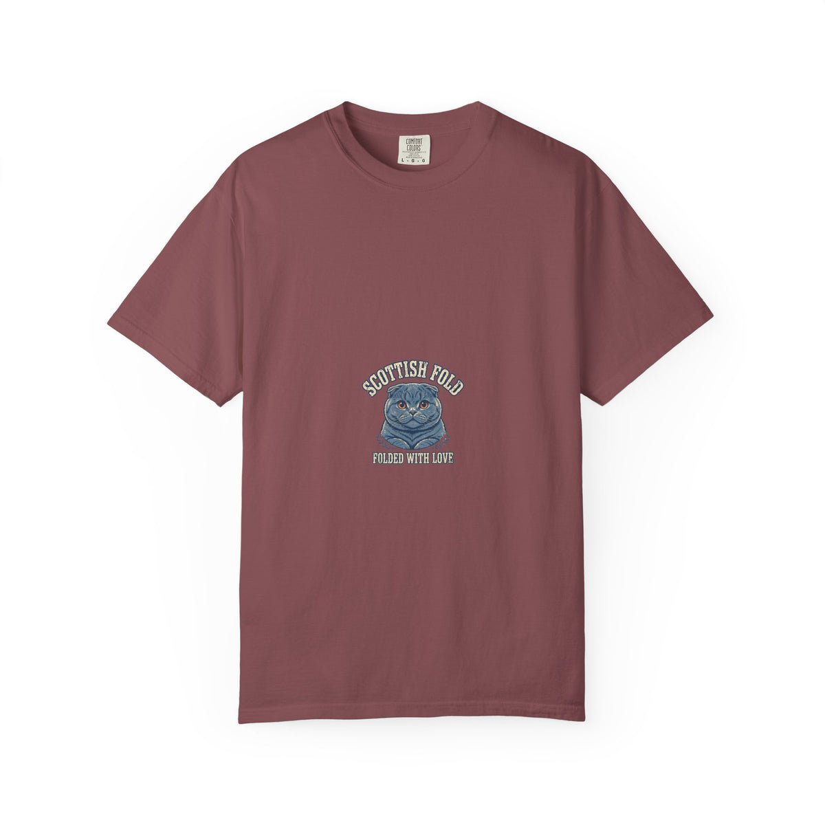 'Folded With Love' Scottish Fold Cat T-Shirt — alternate view