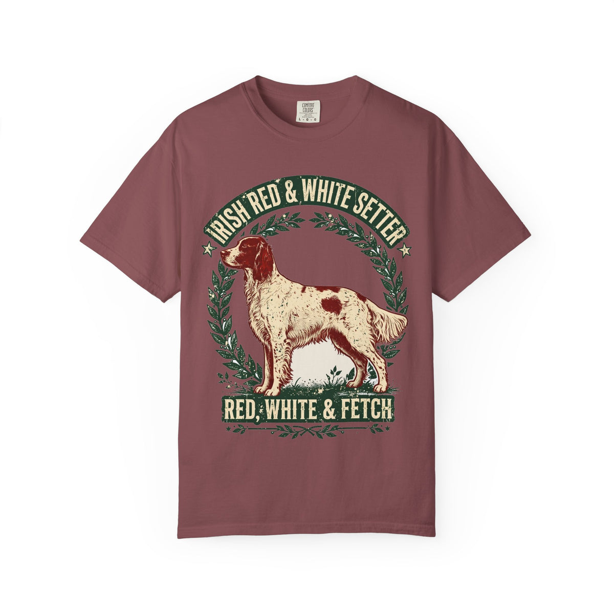 'Red White Fetch' Irish Red and White Setter T-Shirt — alternate view