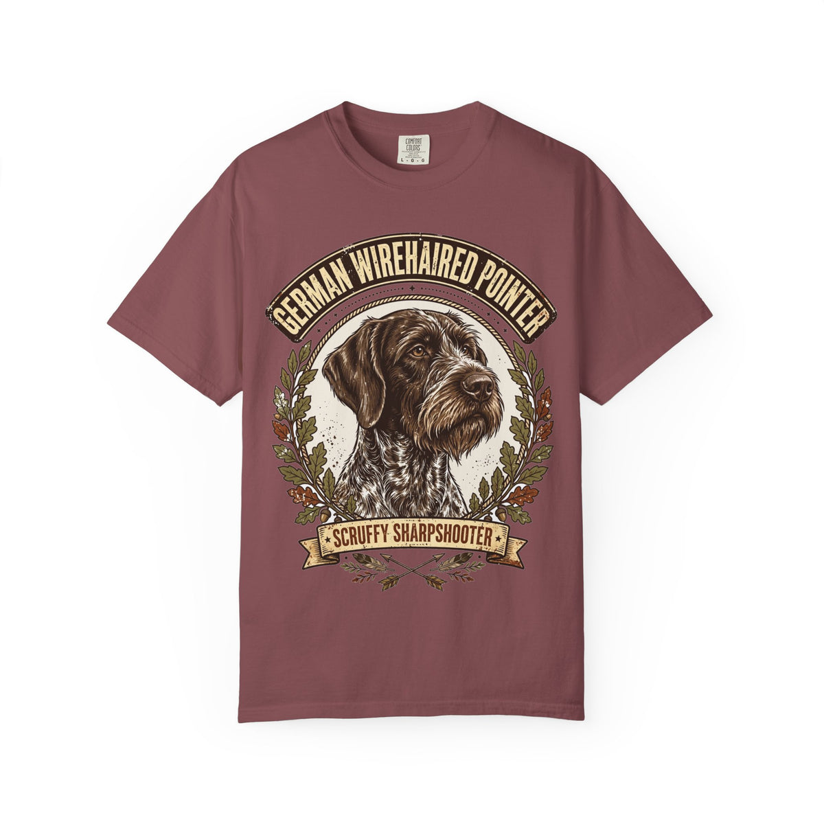 'Scruffy Sharpshooter' German Wirehaired Pointer T-Shirt — alternate view