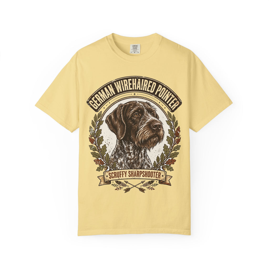 'Scruffy Sharpshooter' German Wirehaired Pointer T-Shirt — alternate view