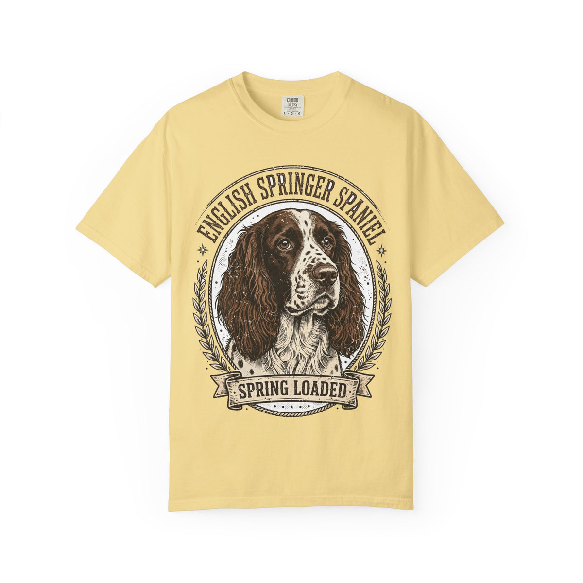 'Spring Loaded' English Springer Spaniel T-Shirt — alternate view