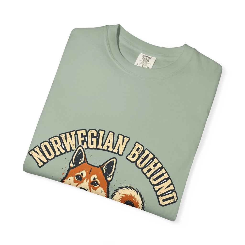 'Curly Tail' Norwegian Buhund T-Shirt — alternate view