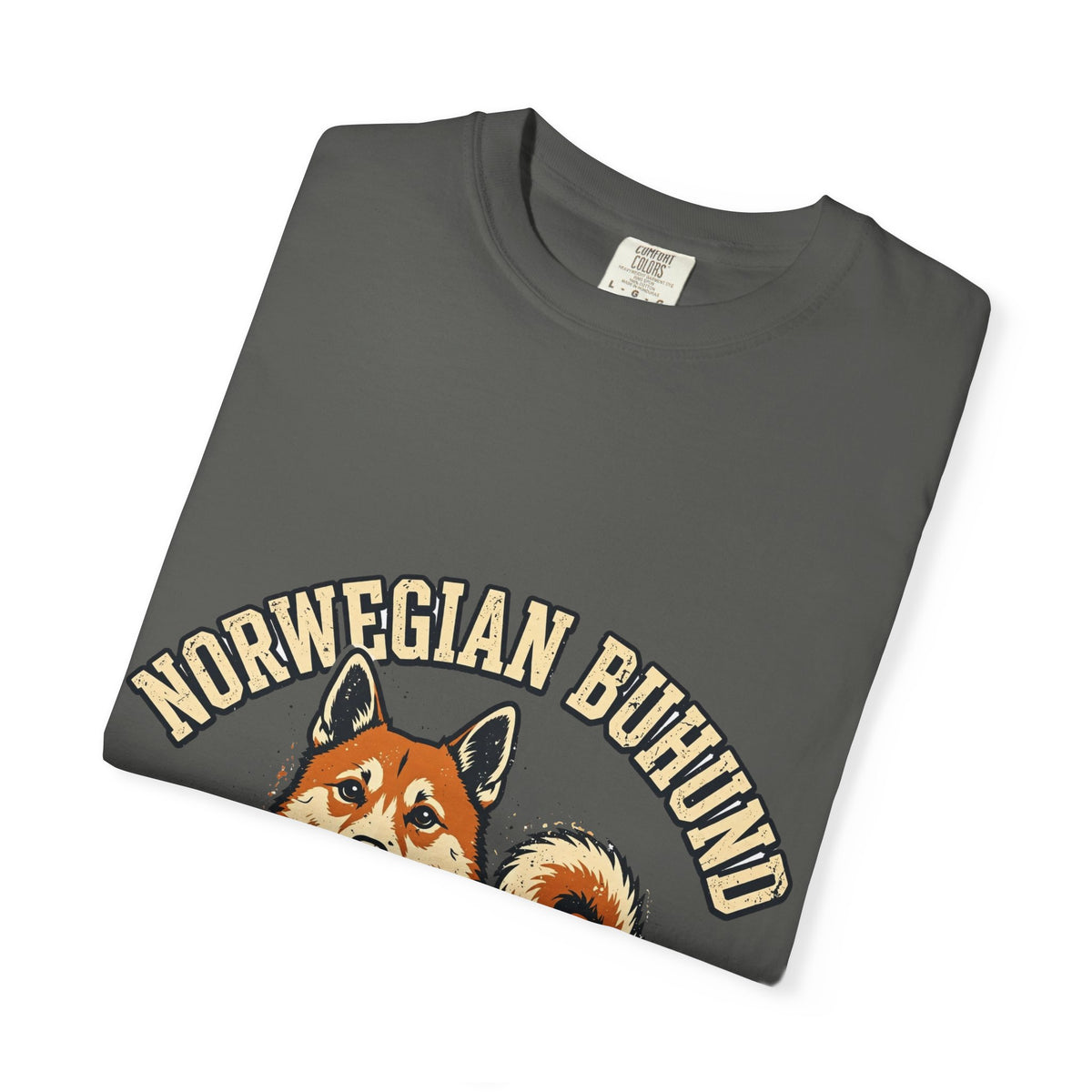 'Curly Tail' Norwegian Buhund T-Shirt — alternate view
