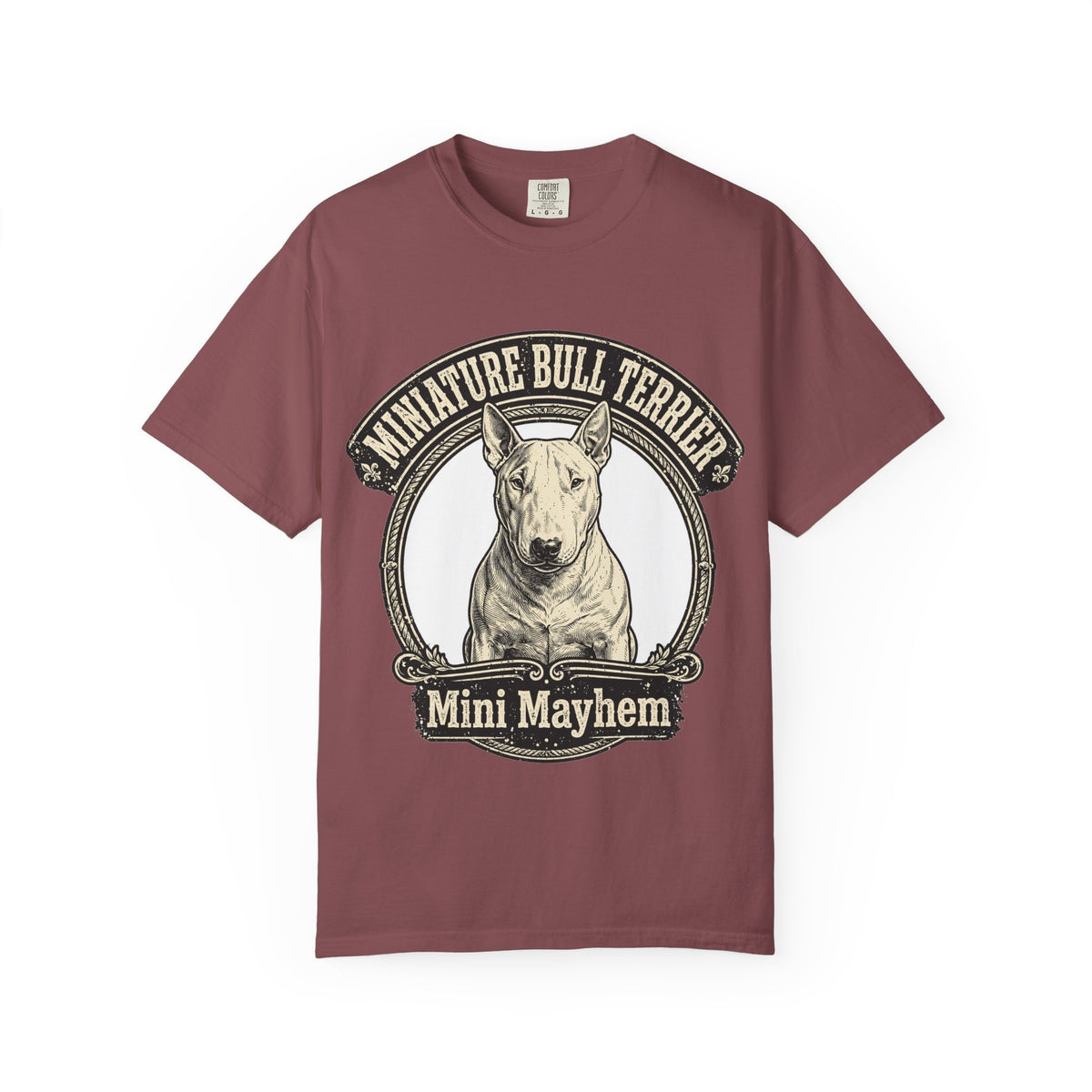 'Mini Mayhem' Miniature Bull Terrier T-Shirt — alternate view