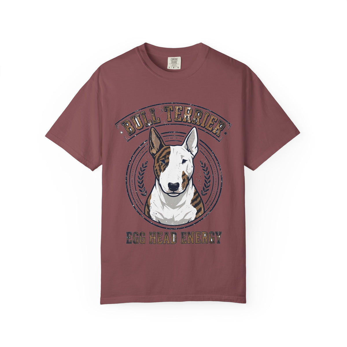 'Egg Head Energy' Bull Terrier T-Shirt — alternate view