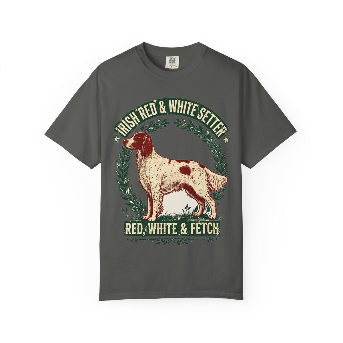 'Red White Fetch' Irish Red and White Setter T-Shirt — alternate view