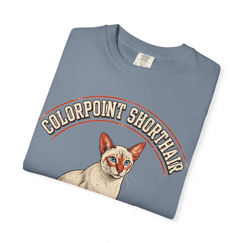 'Point Taken' Colorpoint Shorthair Cat T-Shirt — alternate view