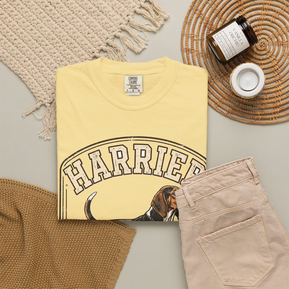 'Hunt Long, Snuggle Longer' Harrier T-Shirt — alternate view