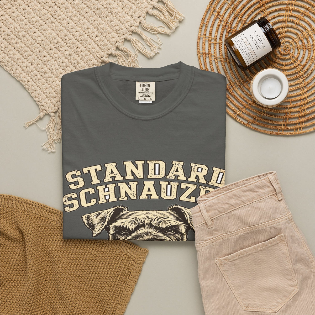 'Bearded & Bold' Standard Schnauzer T-Shirt — alternate view