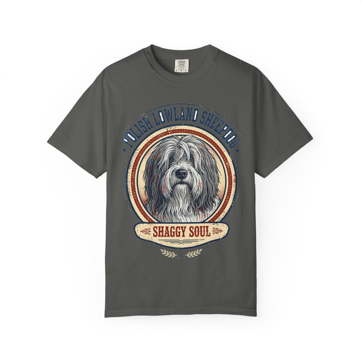 'Shaggy Soul' Polish Lowland Sheepdog T-Shirt — alternate view
