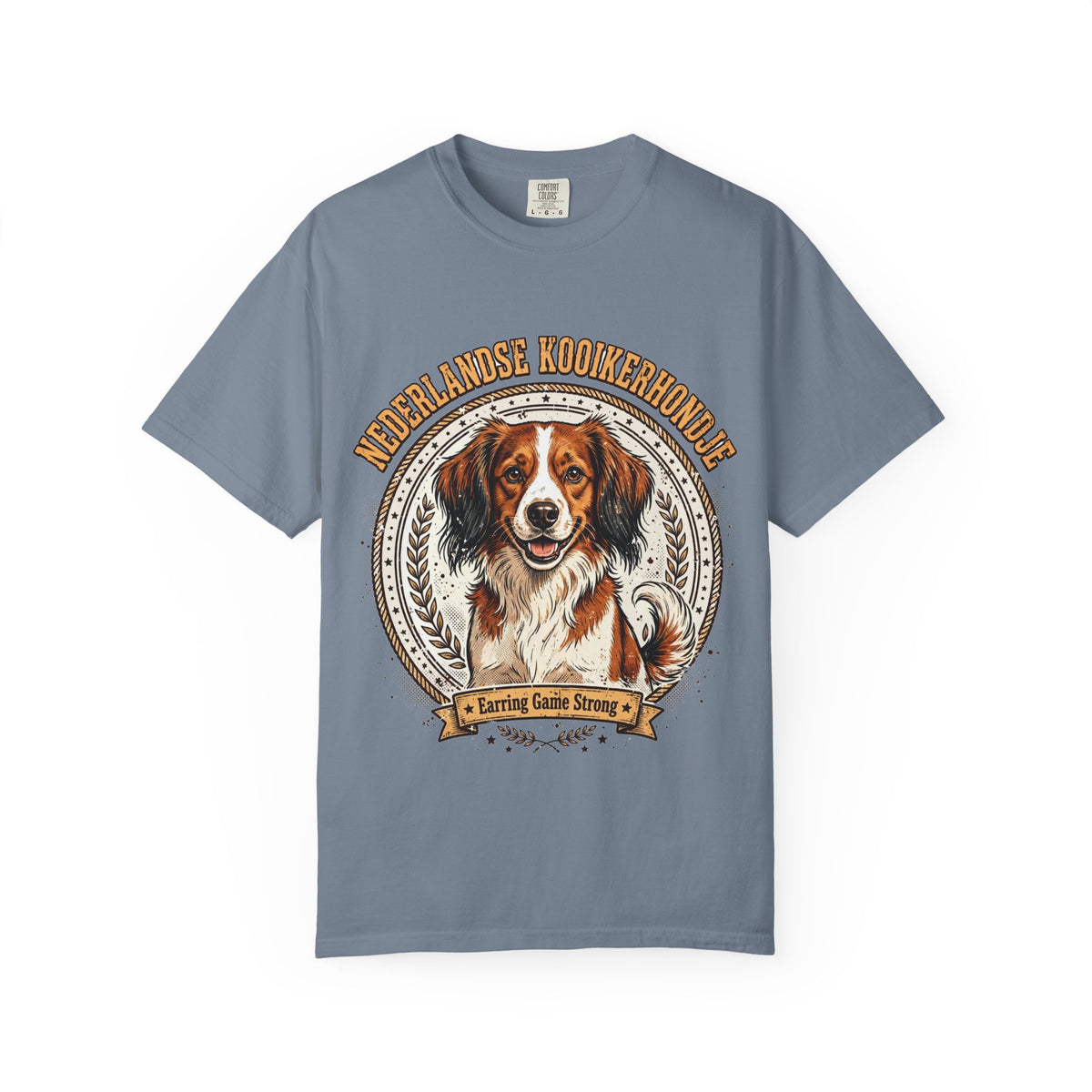 'Earring Game Strong' Nederlandse Kooikerhondje T-Shirt — alternate view