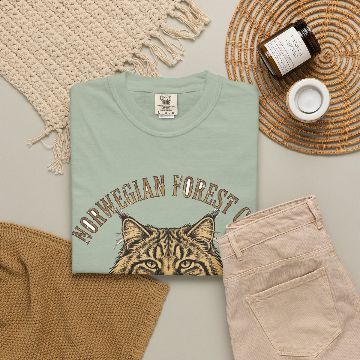 'Viking Fluff' Norwegian Forest Cat T-Shirt — alternate view