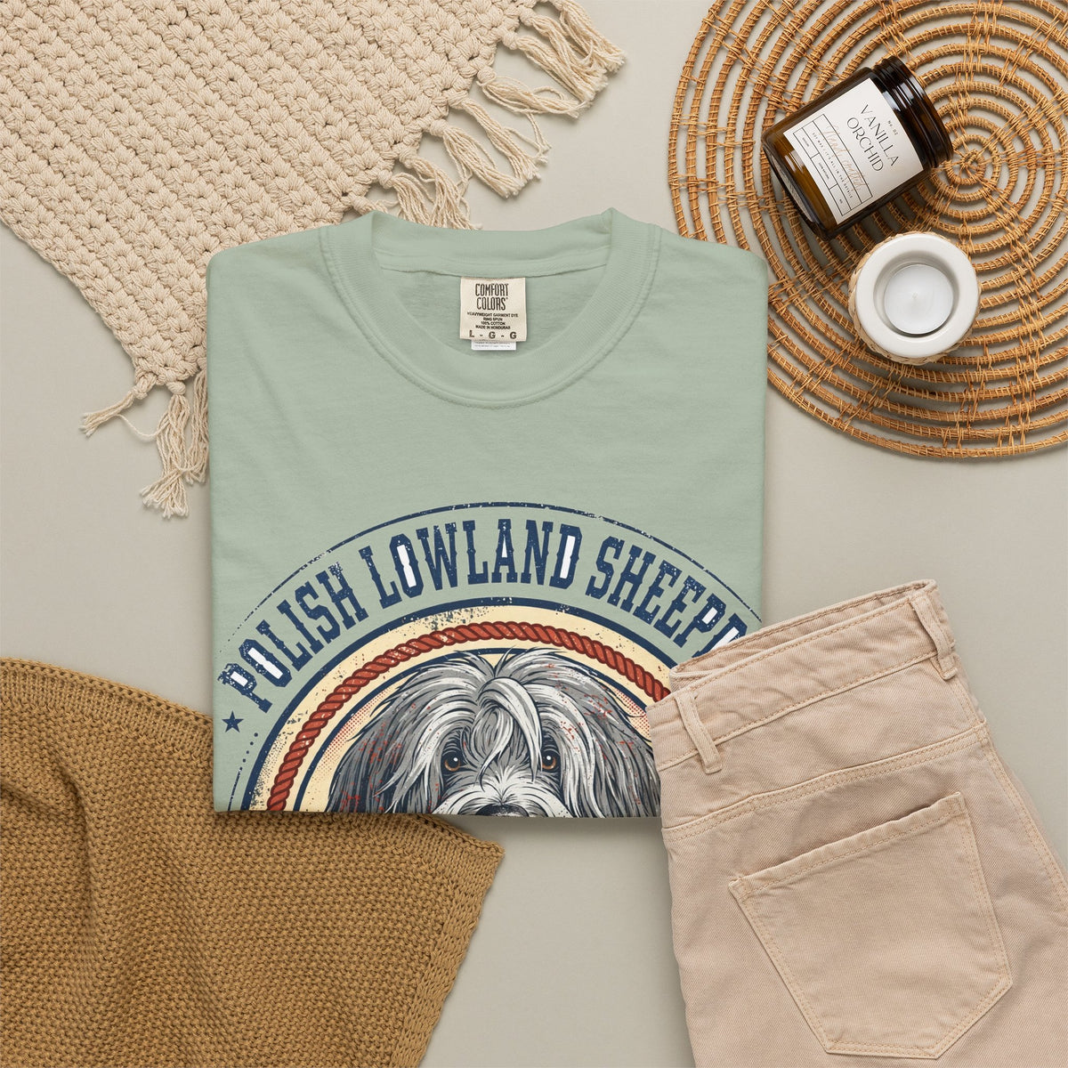 'Shaggy Soul' Polish Lowland Sheepdog T-Shirt — alternate view