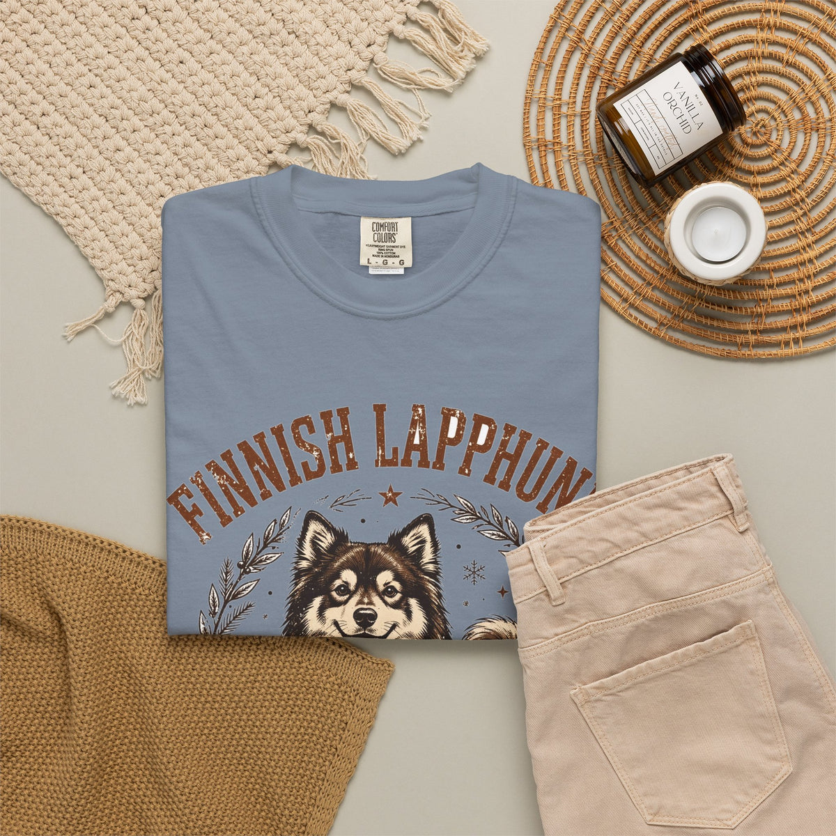 'Arctic Floof' Finnish Lapphund T-Shirt — alternate view