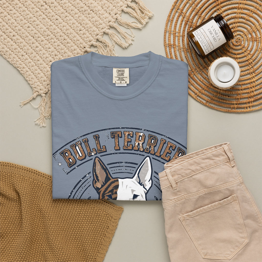 'Egg Head Energy' Bull Terrier T-Shirt — alternate view