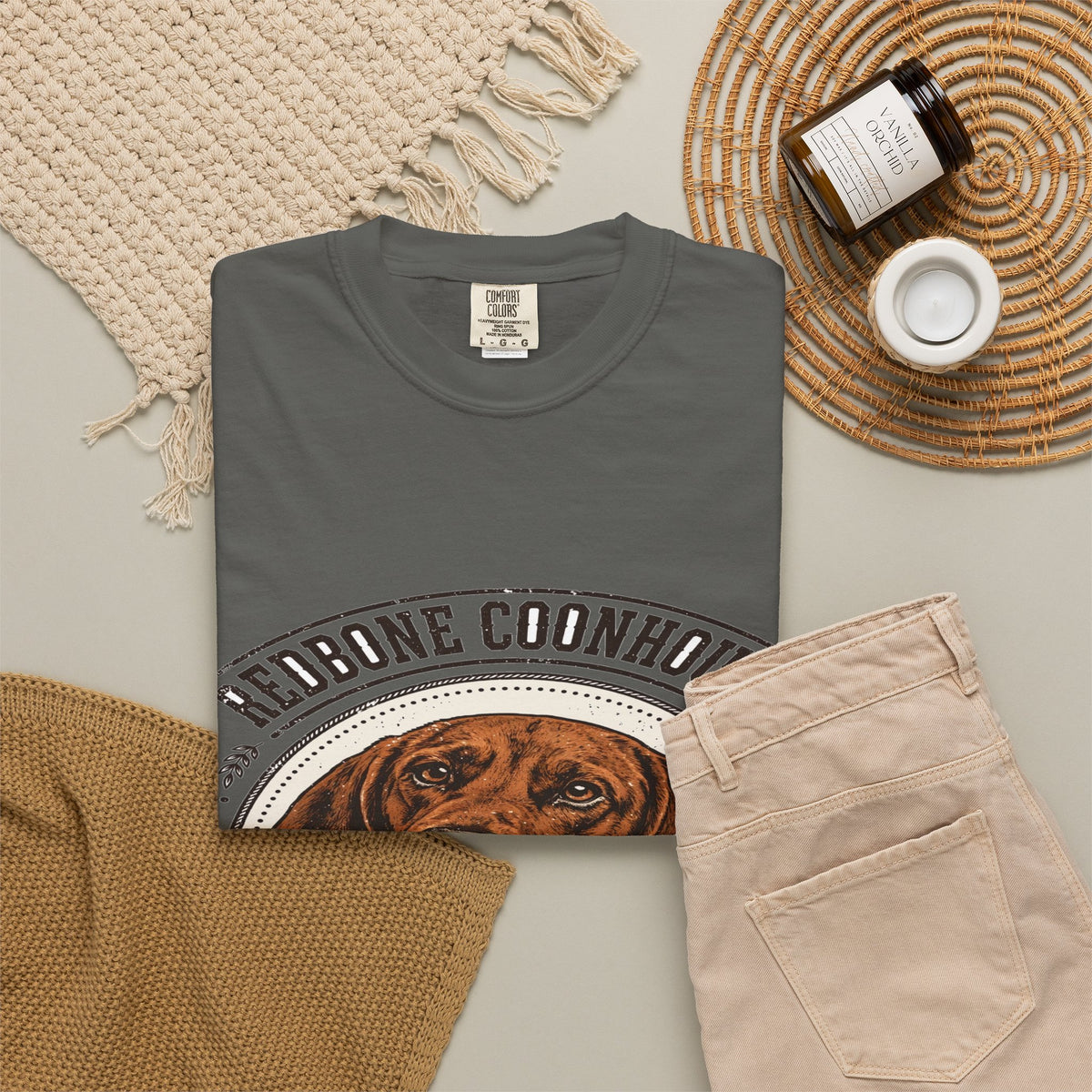 'Mahogany Howler' Redbone Coonhound T-Shirt — alternate view