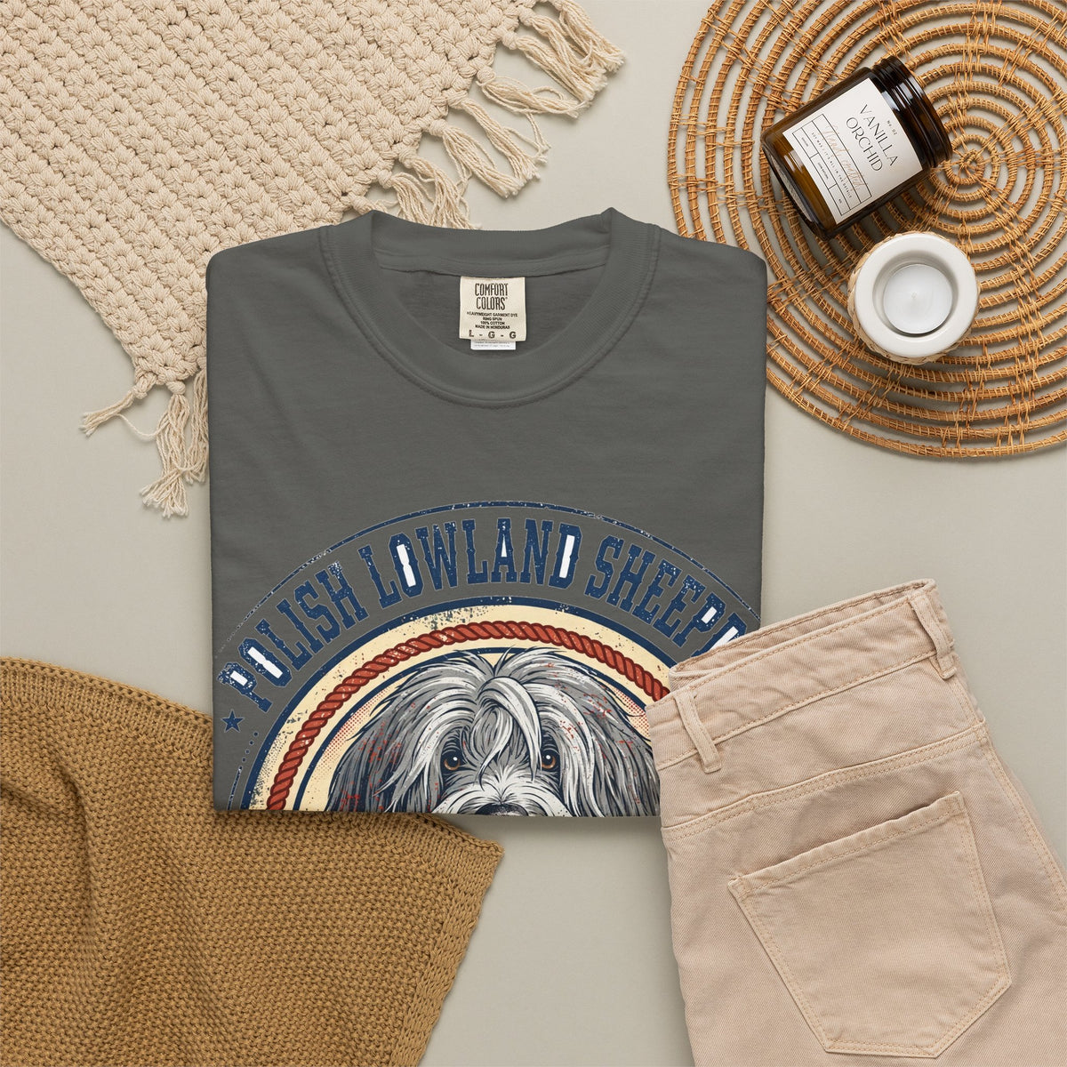 'Shaggy Soul' Polish Lowland Sheepdog T-Shirt — alternate view