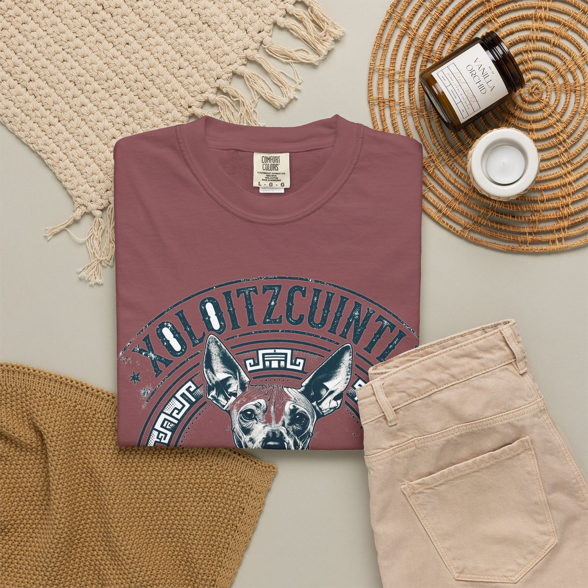 'Bare Aztec' Xoloitzcuintli T-Shirt — alternate view
