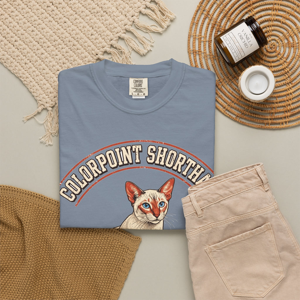 'Point Taken' Colorpoint Shorthair Cat T-Shirt — alternate view