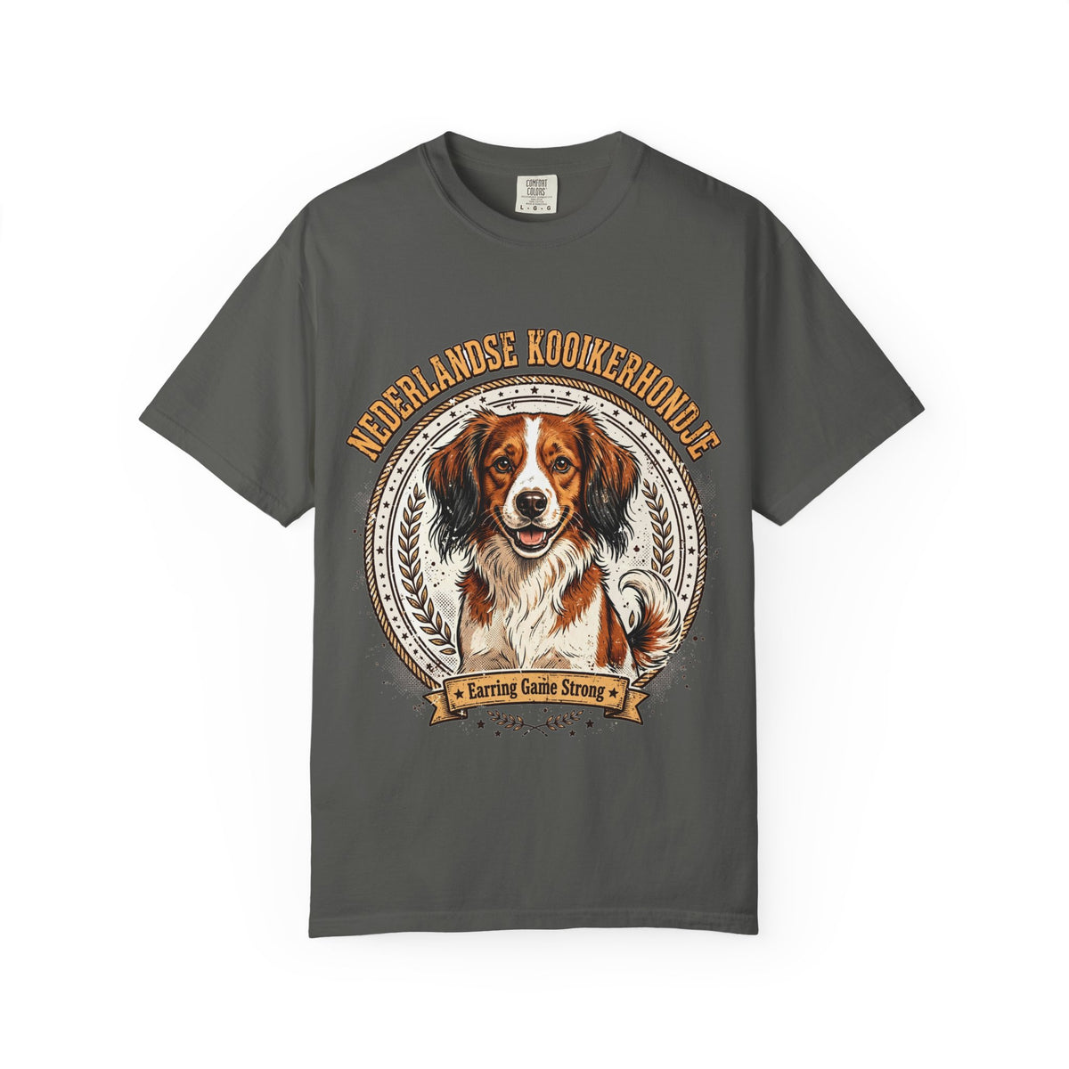 'Earring Game Strong' Nederlandse Kooikerhondje T-Shirt — alternate view