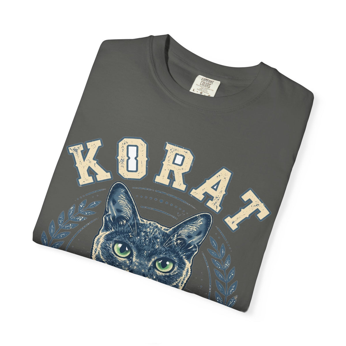 'Silver Heart Cat' Korat Cat T-Shirt — alternate view