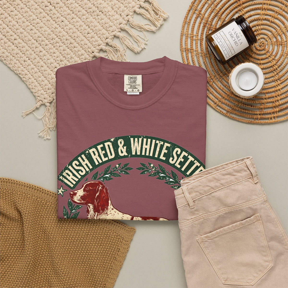 'Red White Fetch' Irish Red and White Setter T-Shirt — alternate view