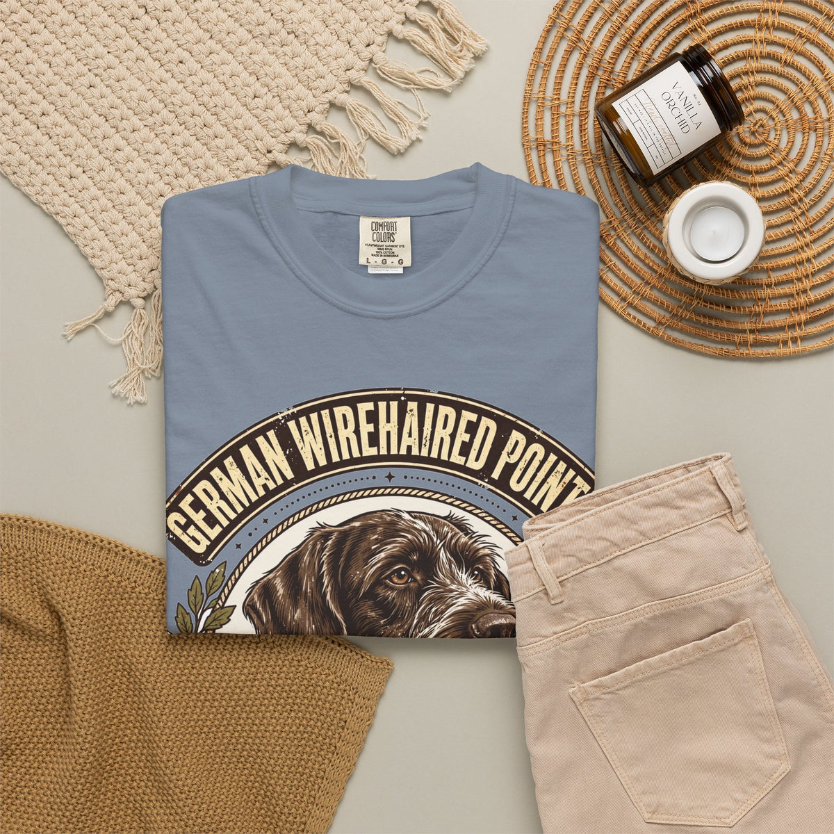 'Scruffy Sharpshooter' German Wirehaired Pointer T-Shirt — alternate view