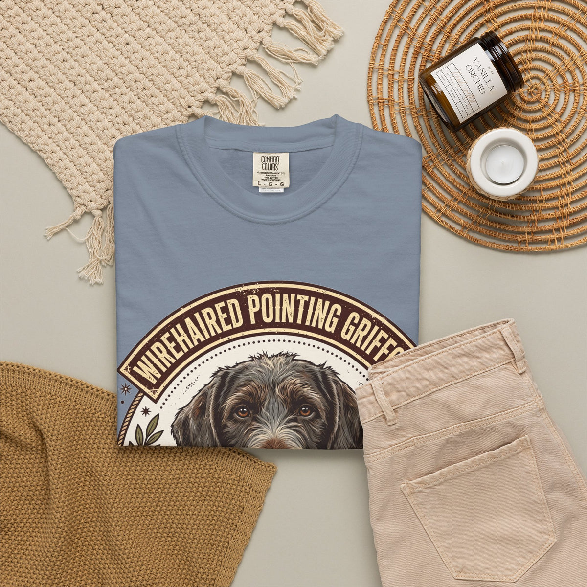 'Scruffy Point' Wirehaired Pointing Griffon T-Shirt — alternate view