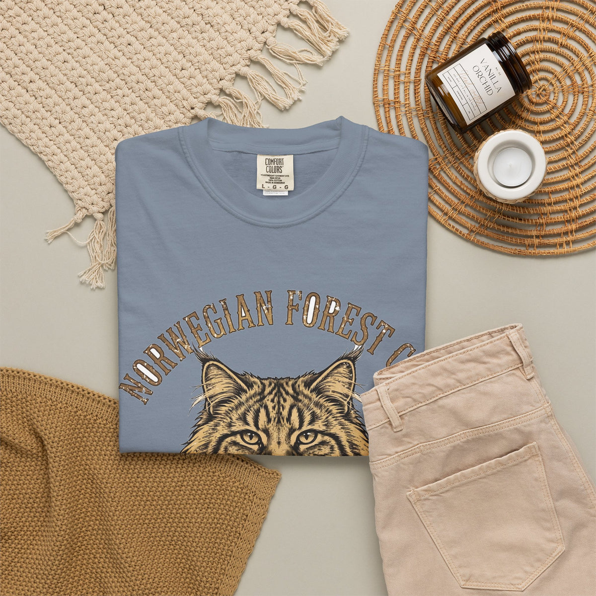 'Viking Fluff' Norwegian Forest Cat T-Shirt — alternate view