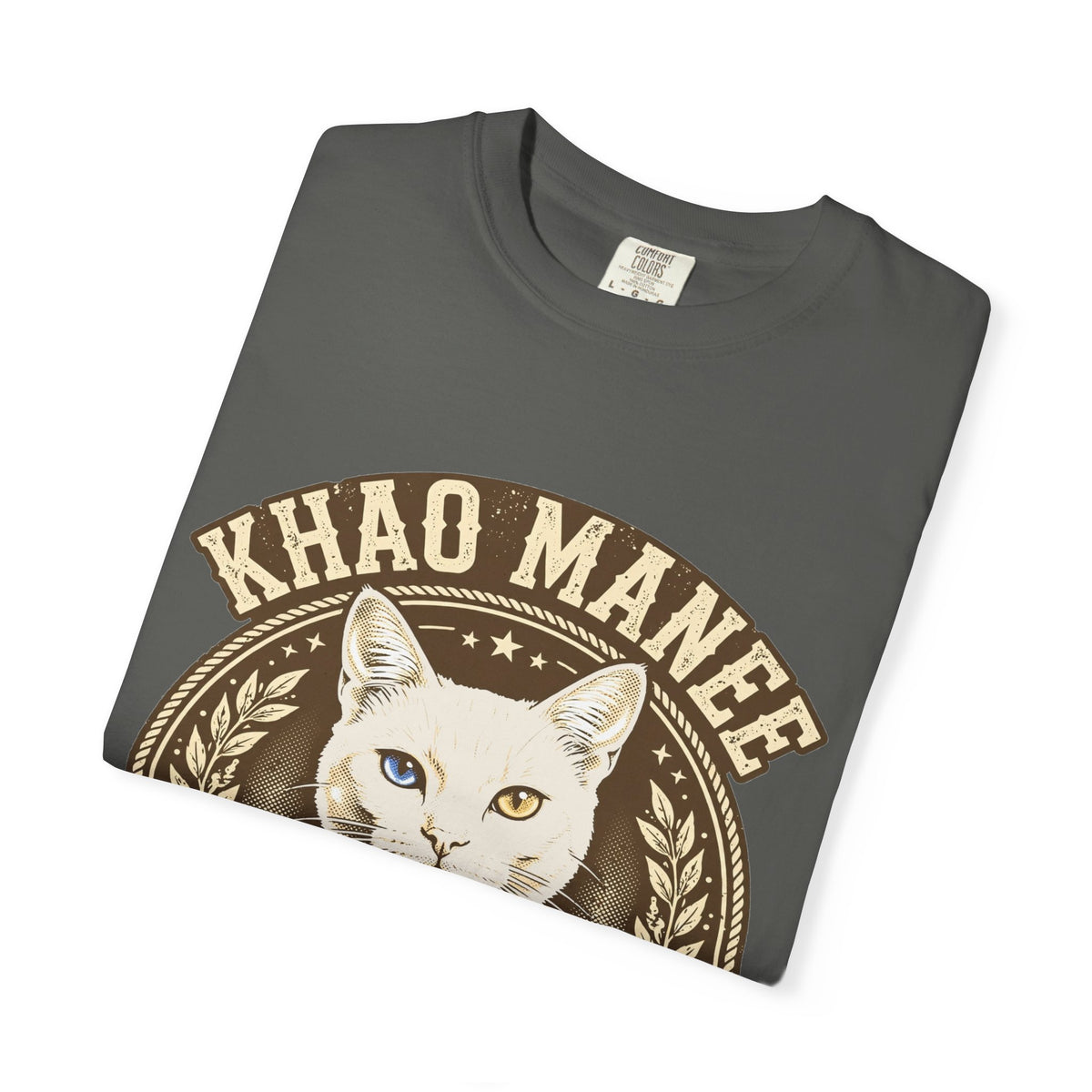 'Odd-Eyed Royalty' Khao Manee Cat T-Shirt — alternate view