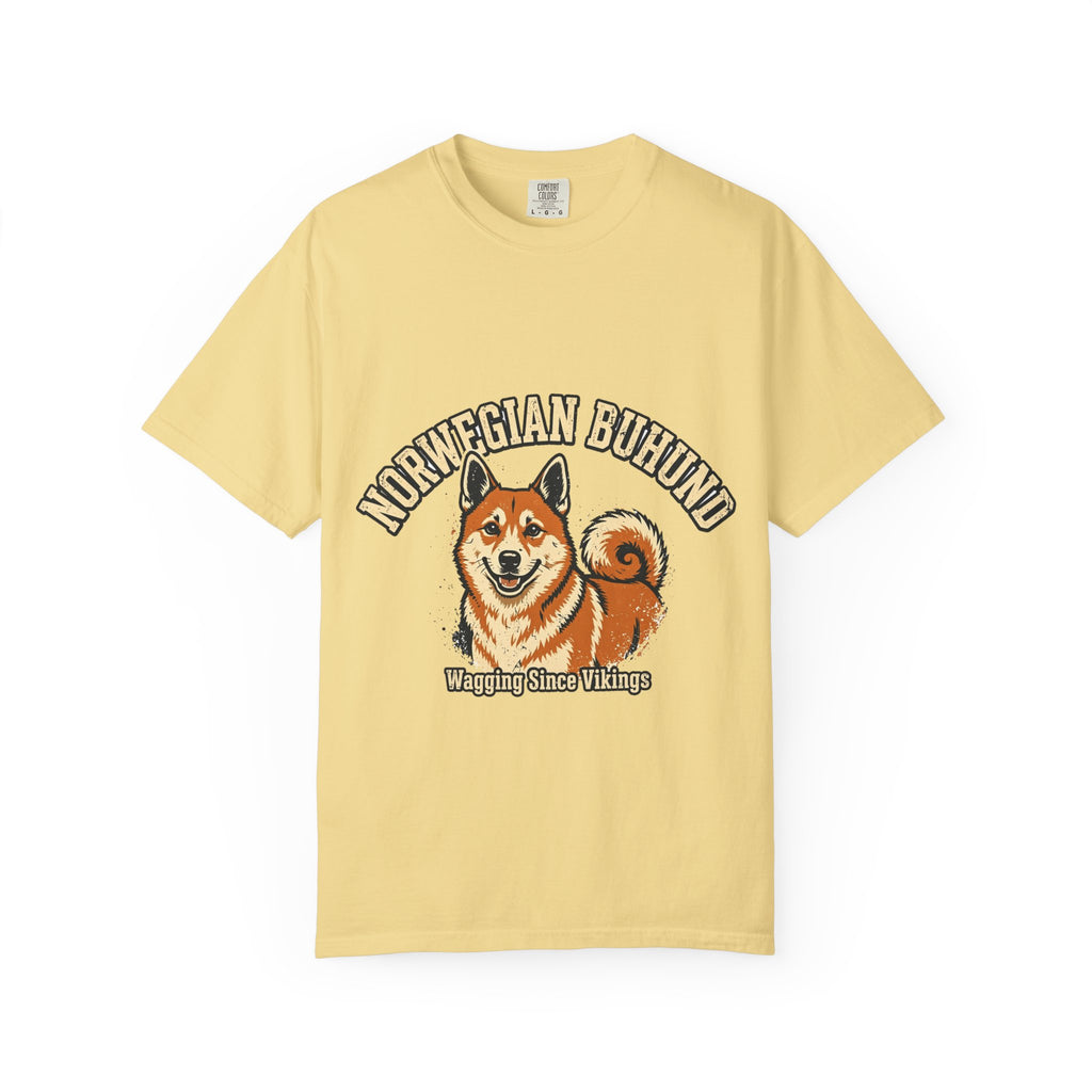 'Curly Tail' Norwegian Buhund T-Shirt — alternate view