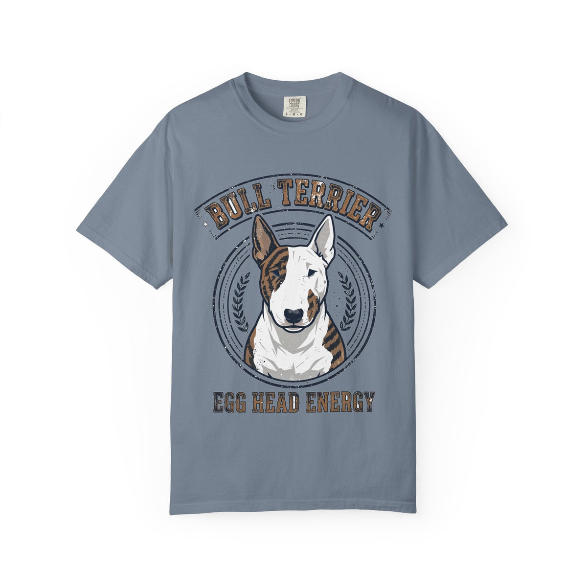 'Egg Head Energy' Bull Terrier T-Shirt — alternate view
