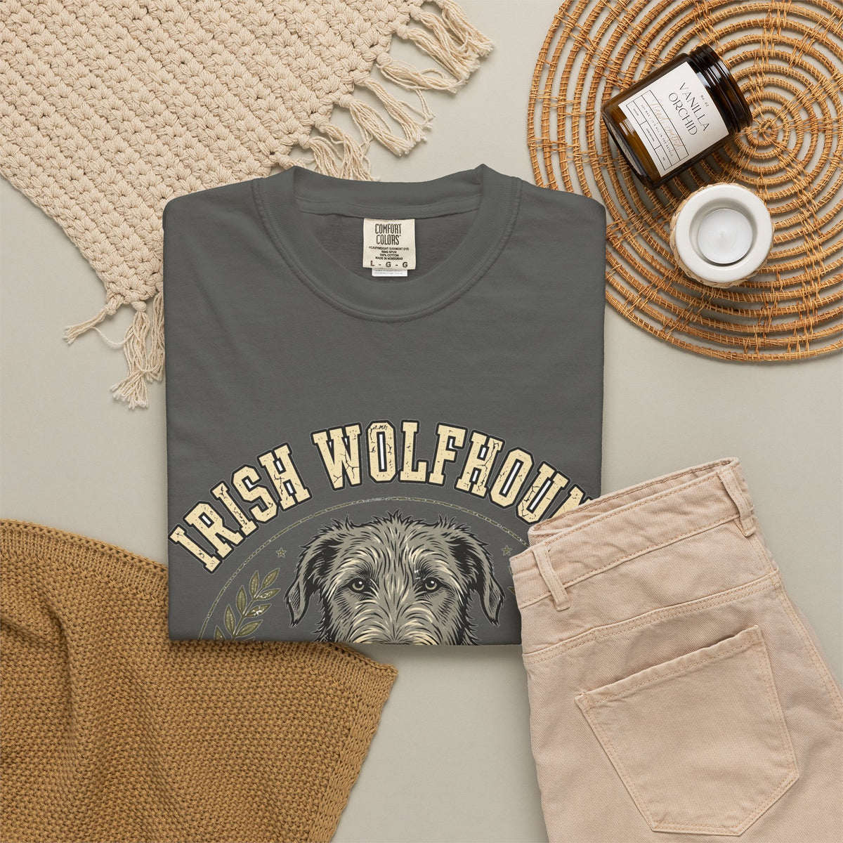 'Gentle Titan' Irish Wolfhound T-Shirt — alternate view