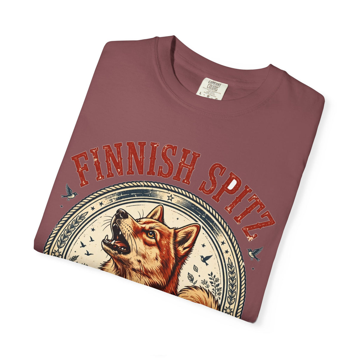'Foxy Barks' Finnish Spitz T-Shirt — alternate view
