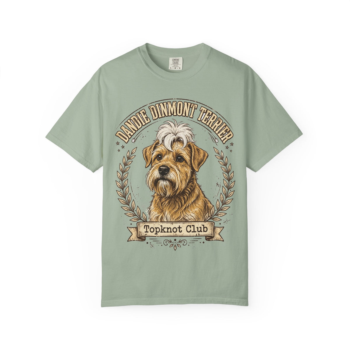 'Topknot Club' Dandie Dinmont Terrier T-Shirt — alternate view