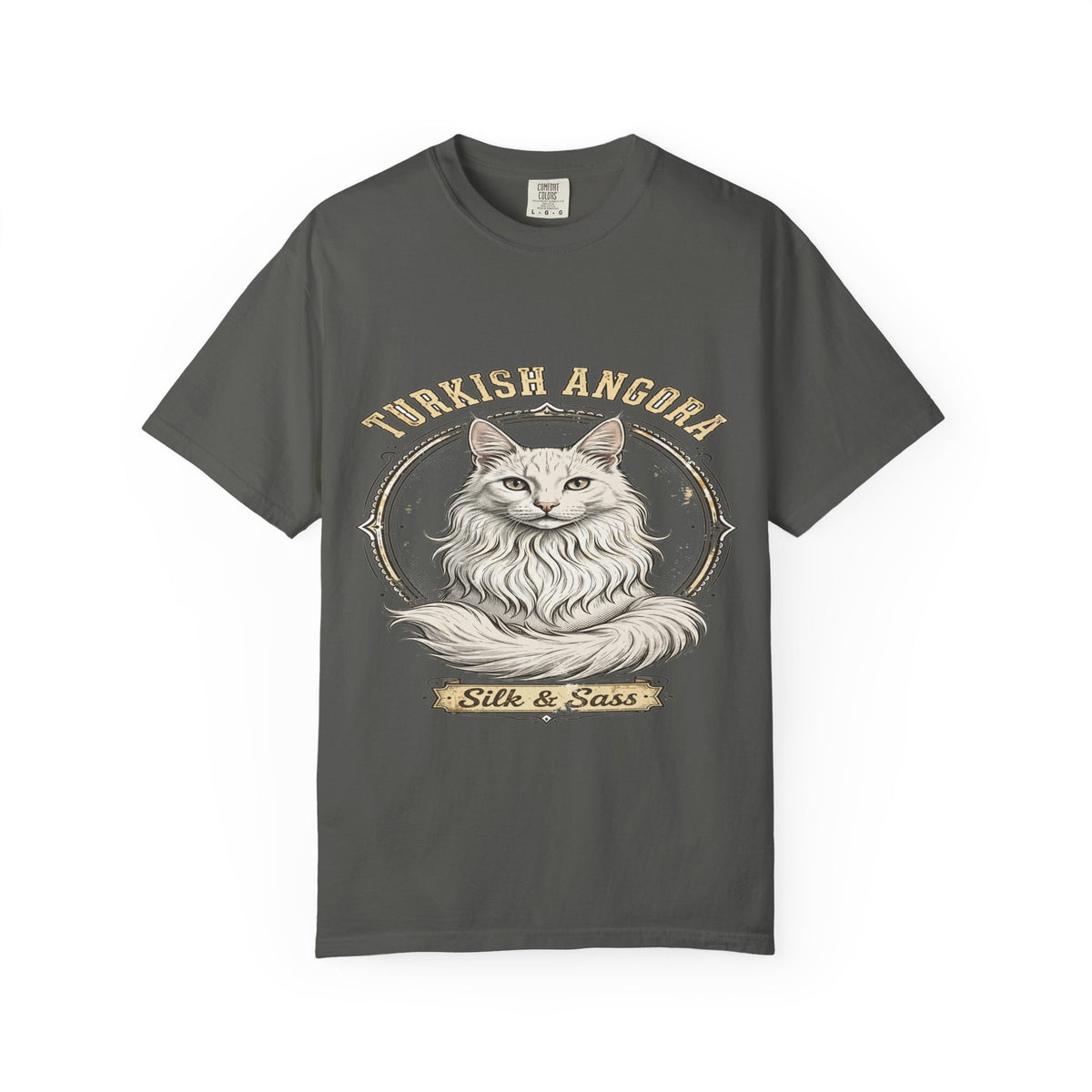 'Silk & Sass' Turkish Angora Cat T-Shirt — alternate view