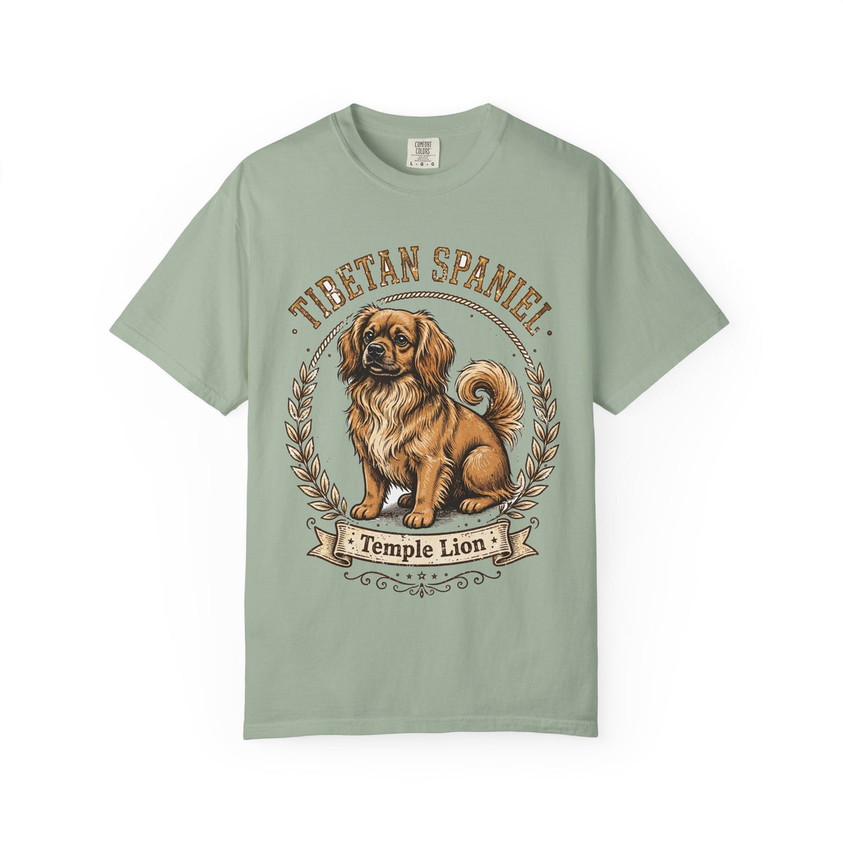 'Temple Lion' Tibetan Spaniel T-Shirt — alternate view