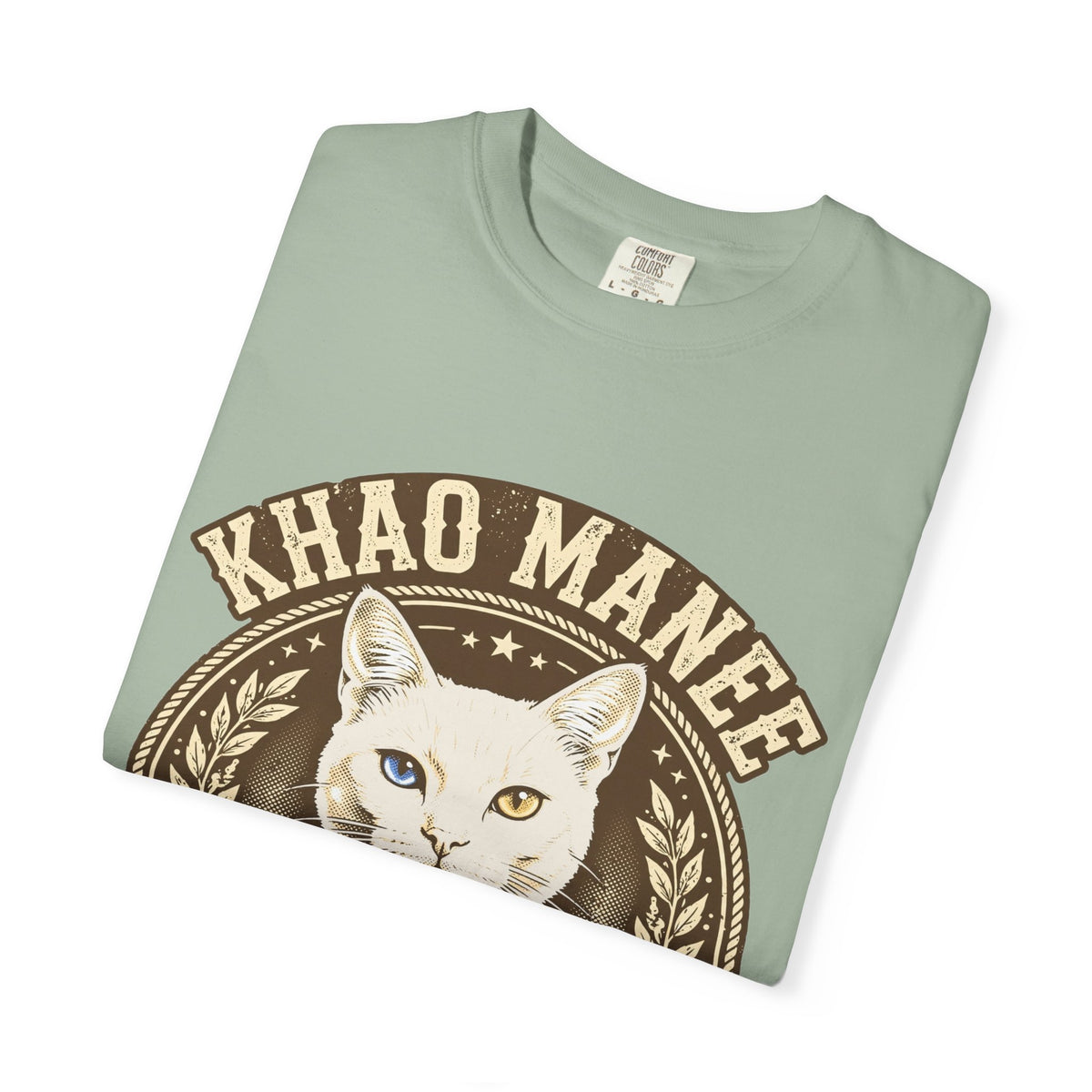 'Odd-Eyed Royalty' Khao Manee Cat T-Shirt — alternate view