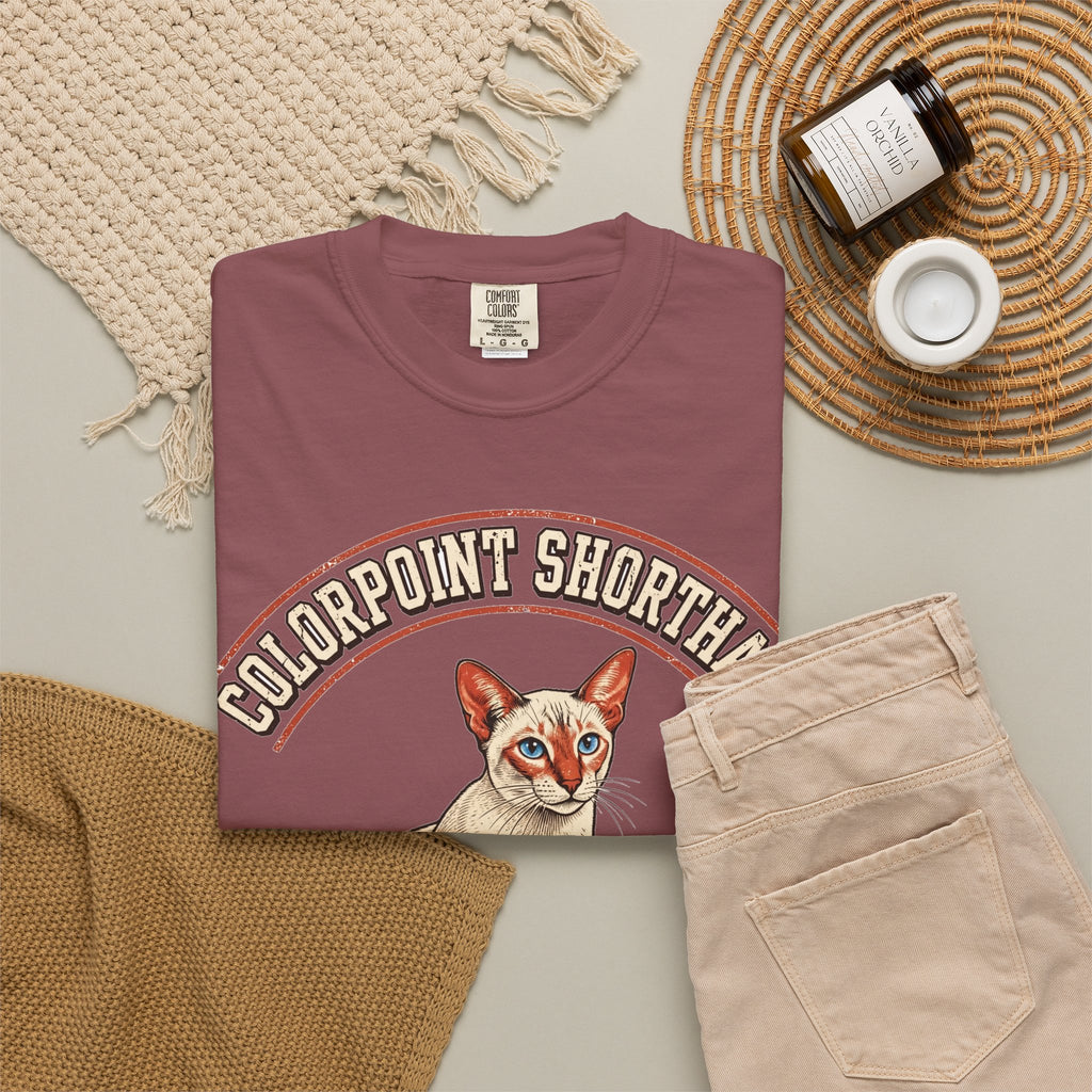 'Point Taken' Colorpoint Shorthair Cat T-Shirt — alternate view