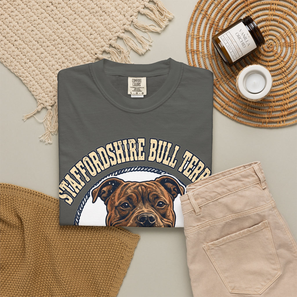 'Smiley Staffy' Staffordshire Bull Terrier T-Shirt — alternate view