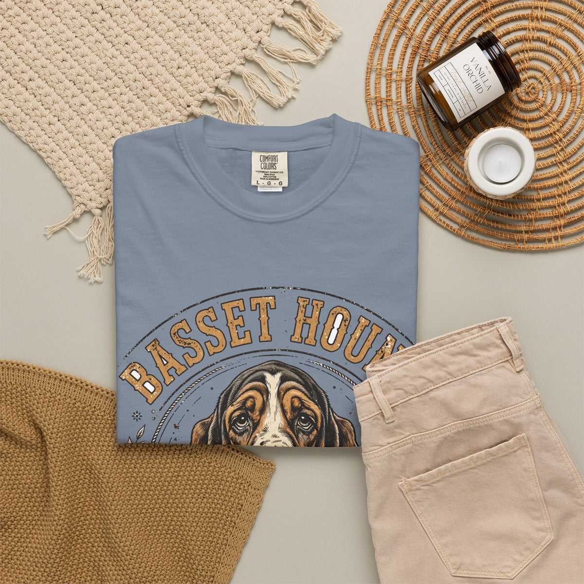 'Low & Lovable' Basset Hound T-Shirt — alternate view