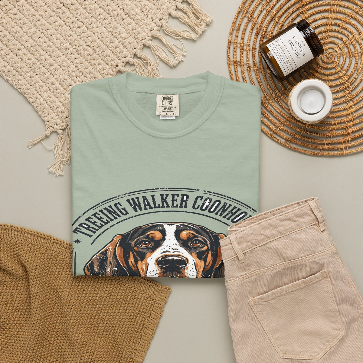 'Born To Bay' Treeing Walker Coonhound T-Shirt — alternate view