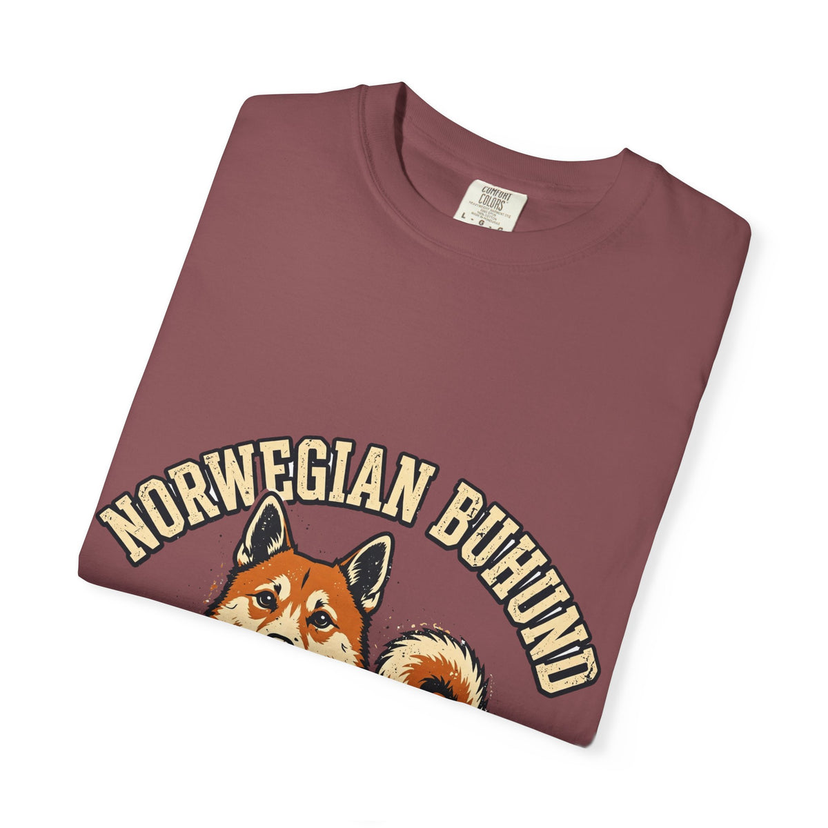 'Curly Tail' Norwegian Buhund T-Shirt — alternate view