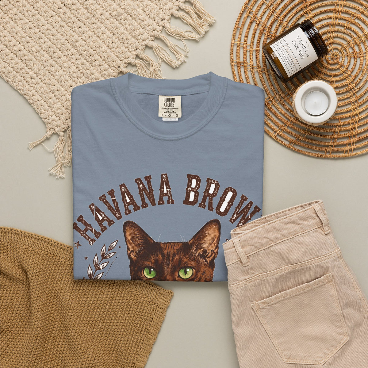 'Cocoa Club' Havana Brown Cat T-Shirt — alternate view